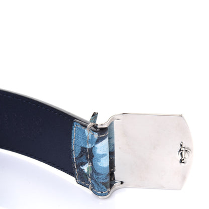 Gucci GG Supreme Monogram Blooms Plaque Belt 90 36 Blue 4 of 7