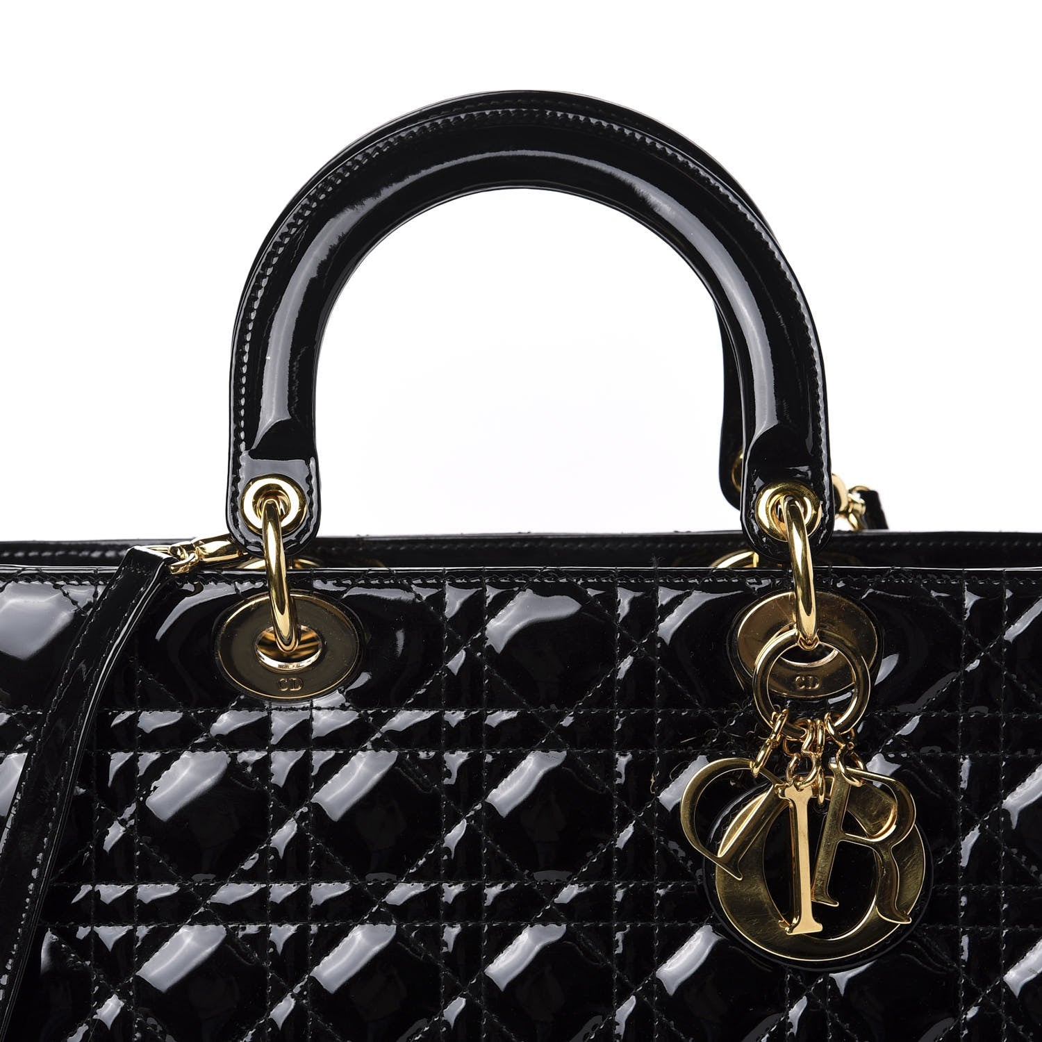 Christian Dior Patent Cannage Large Lady Dior Black 10 of 10