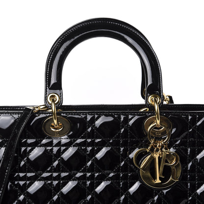 Christian Dior Patent Cannage Large Lady Dior Black 10 of 10