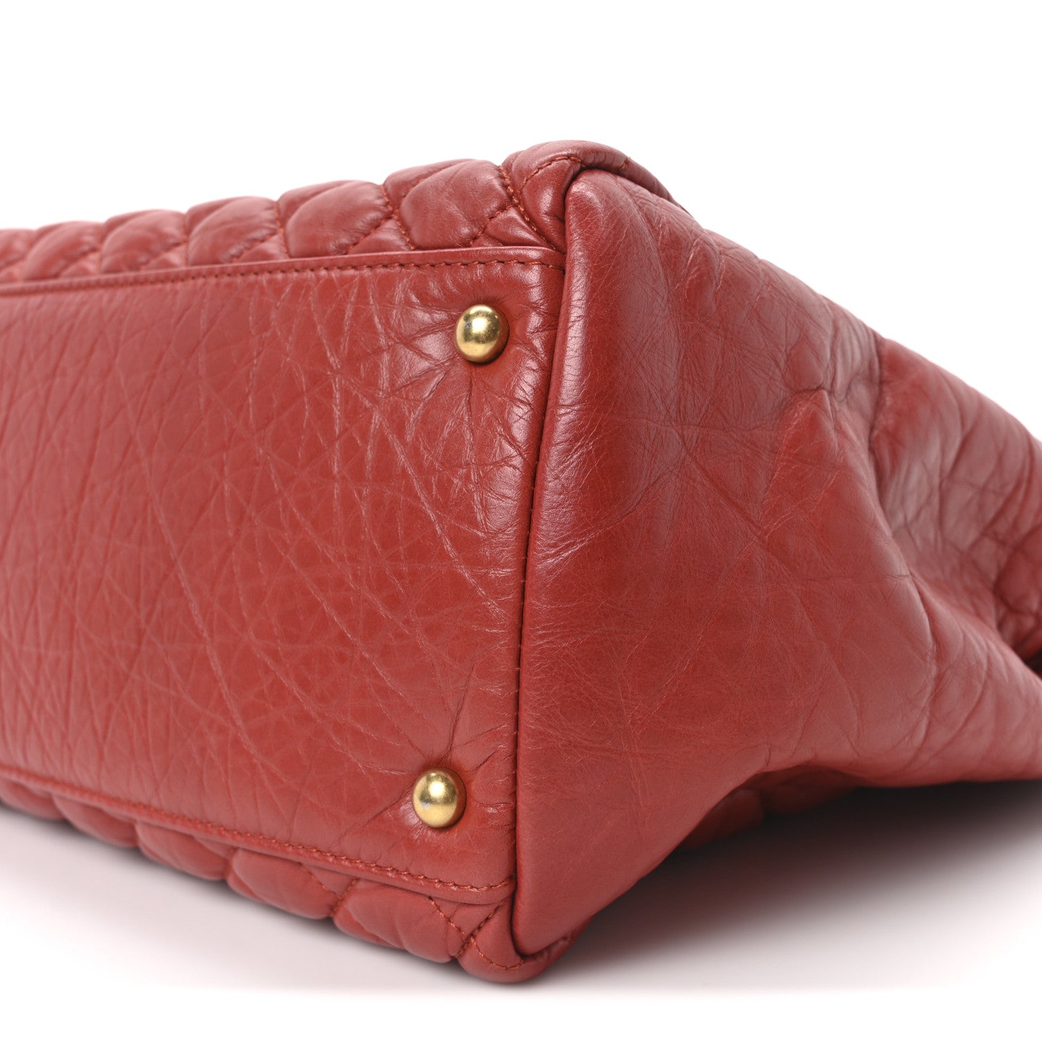 Chanel Lambskin Quilted Medium New Bubble North South Tote Red 10 of 10