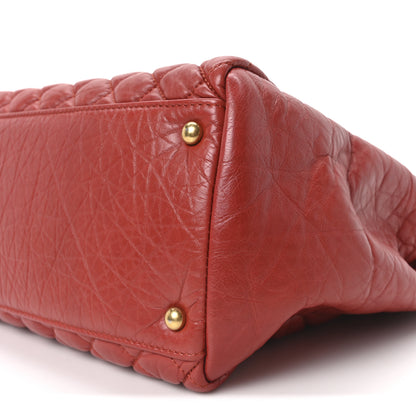 Chanel Lambskin Quilted Medium New Bubble North South Tote Red 10 of 10