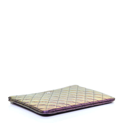 Chanel Iridescent Crumpled Calfskin CC Ripples Medium Cosmetic Case Purple 4 of 9