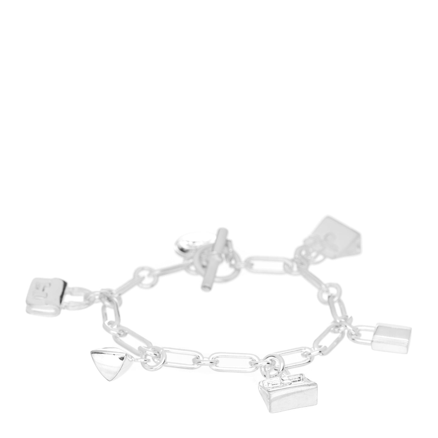 Sterling Silver Five Bags Amulette Charm Bracelet ST