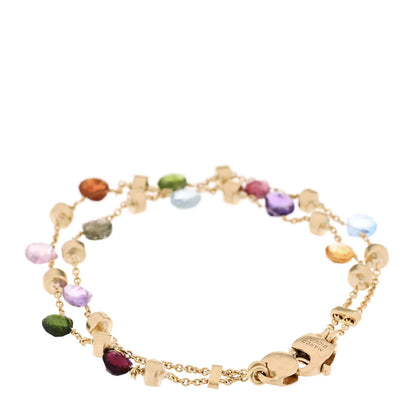 Marco Bicego 18K Yellow Gold Multi Gemstone Paradise Double Strand Bracelet 2 of 4