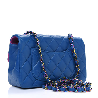Chanel Lambskin Quilted Mini Rectangular Flap Blue Purple 2 of 4