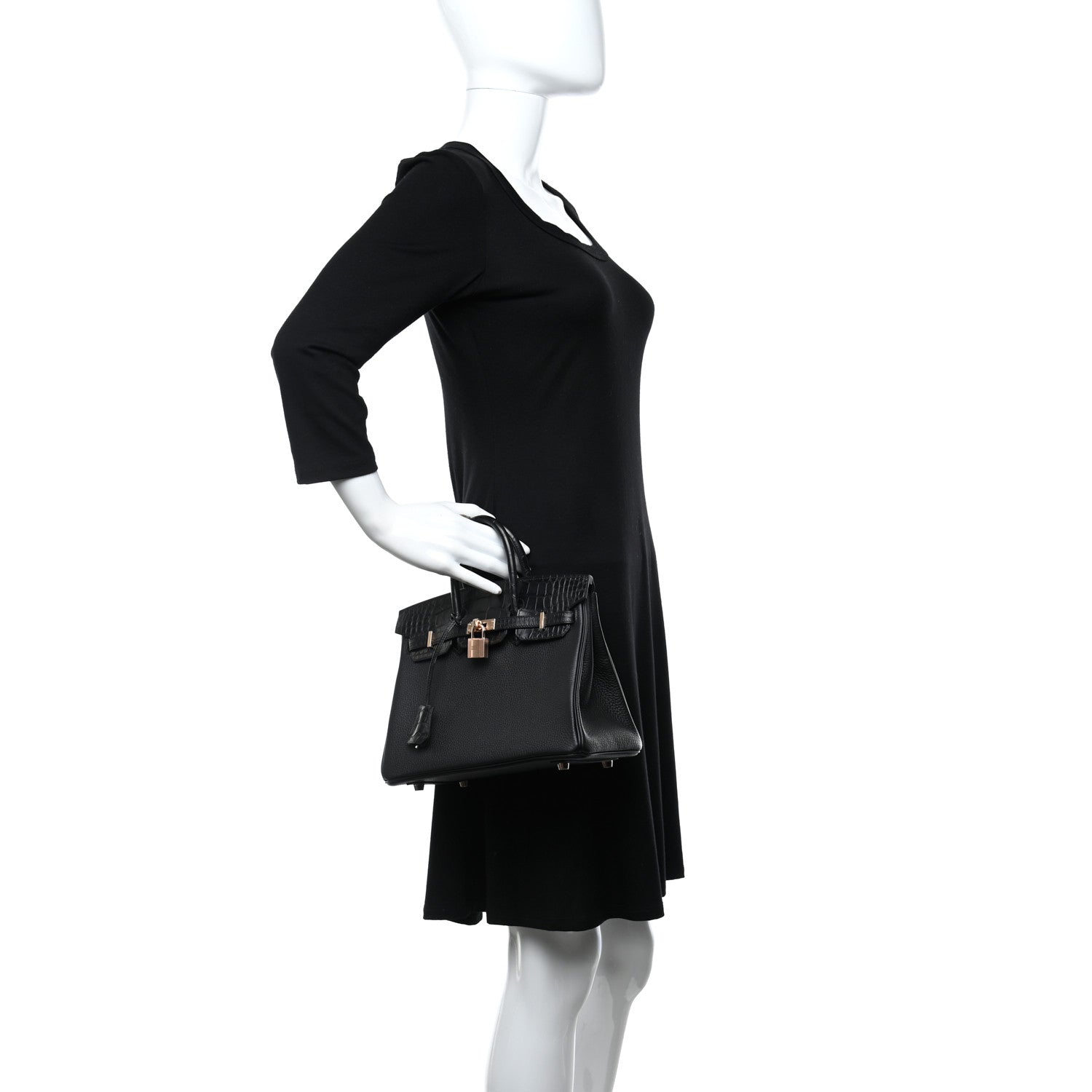 Hermes Togo Matte Alligator Birkin Touch 25 Black 2 of 11