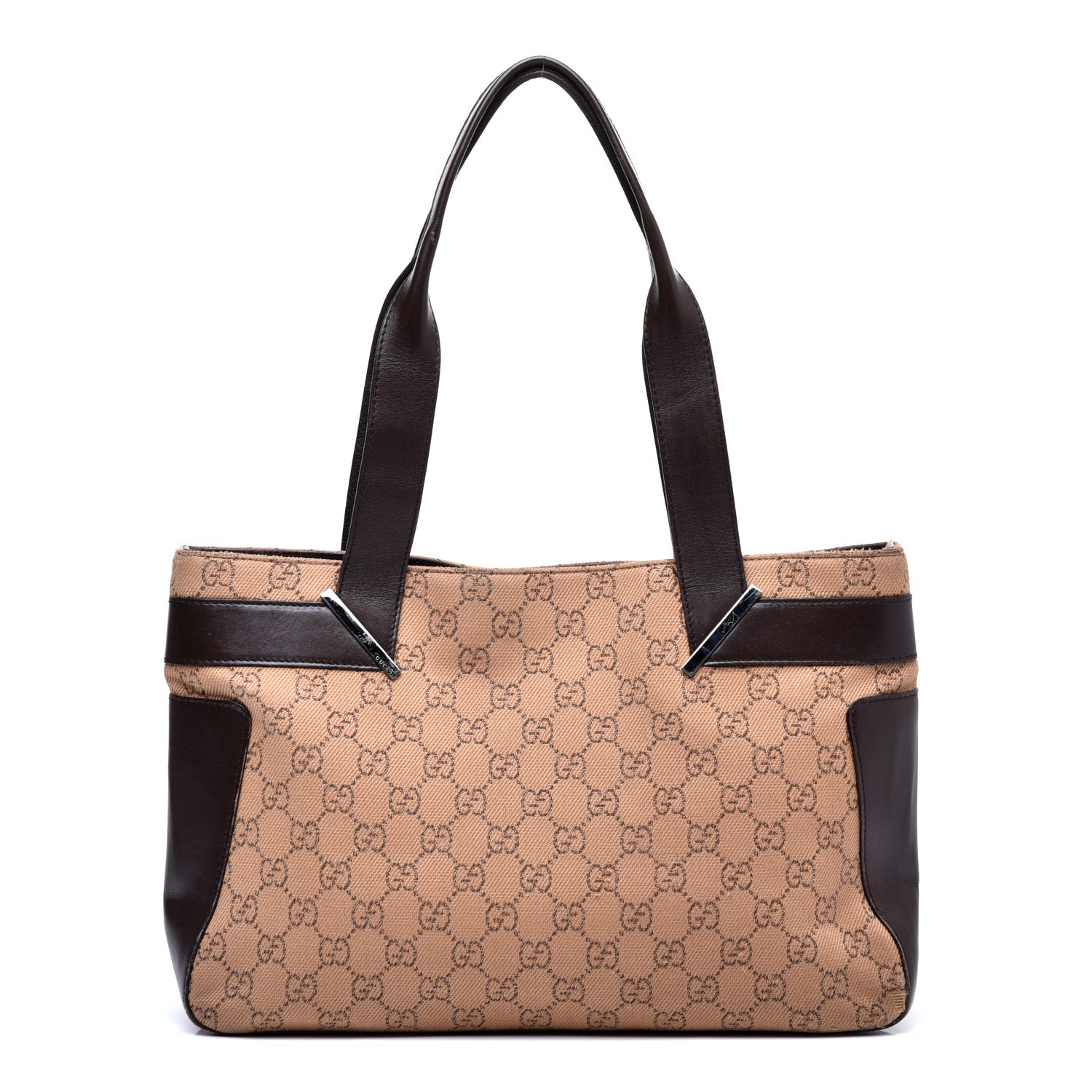 Gucci Denim Monogram Tote Dark Brown 1 of 11