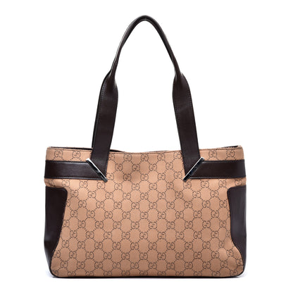 Gucci Denim Monogram Tote Dark Brown 1 of 11
