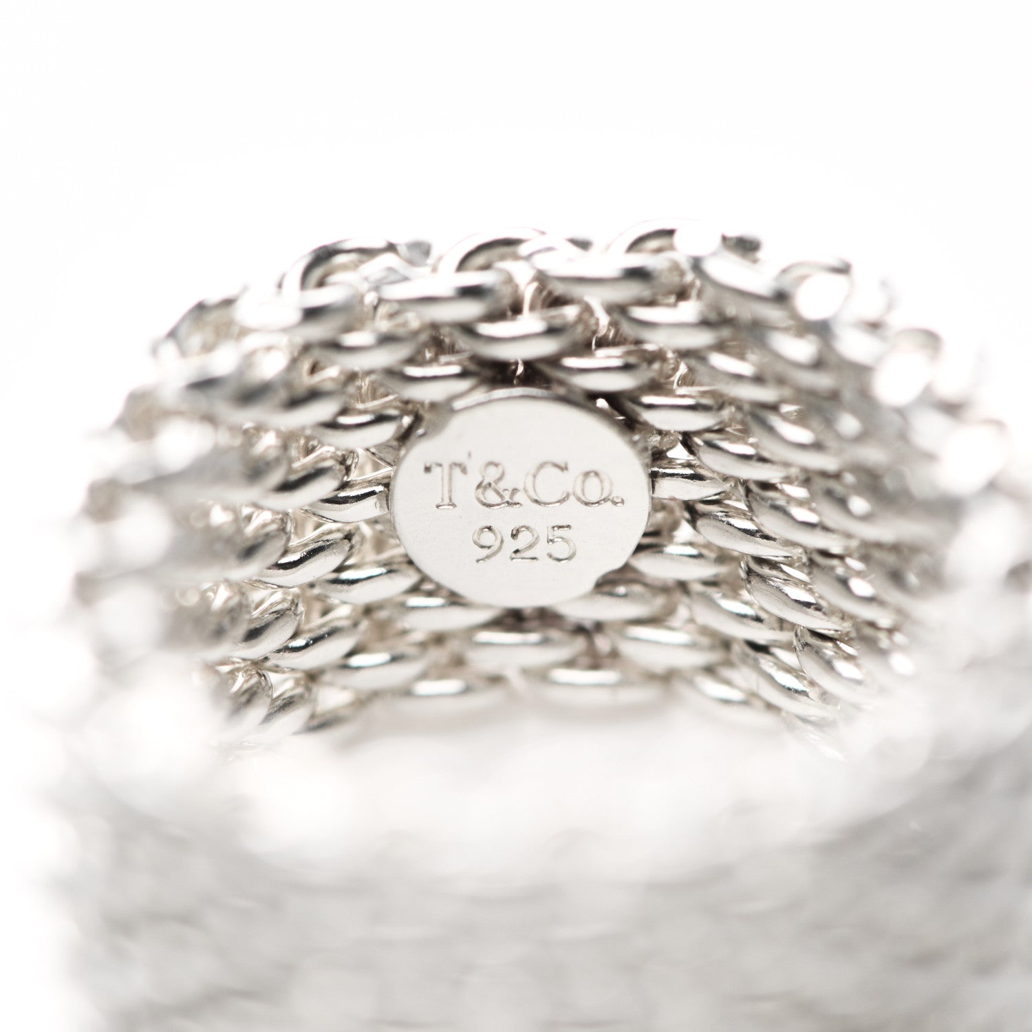 Tiffany Sterling Silver Somerset Mesh Ring 49 5 4 of 5