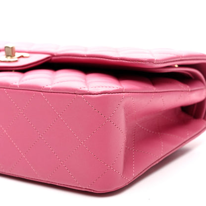 Chanel Lambskin Quilted Medium Double Flap Pink 10 of 10