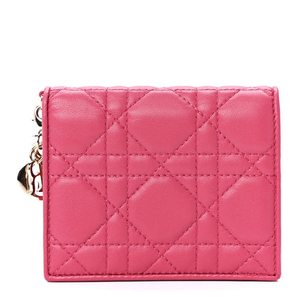 Christian Dior Lambskin Cannage Mini Lady Dior Wallet Pink 1 of 13