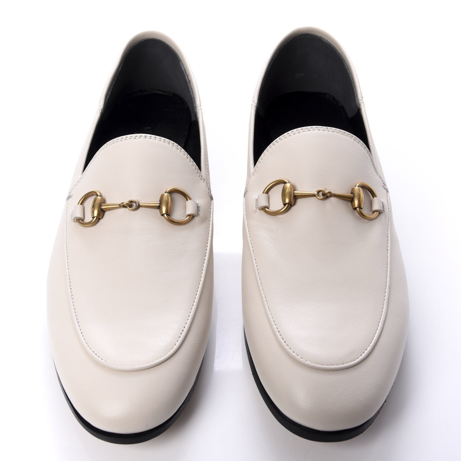Gucci Lambskin Womens Brixton Horsebit Loafers 37 Mystic White 5 of 11