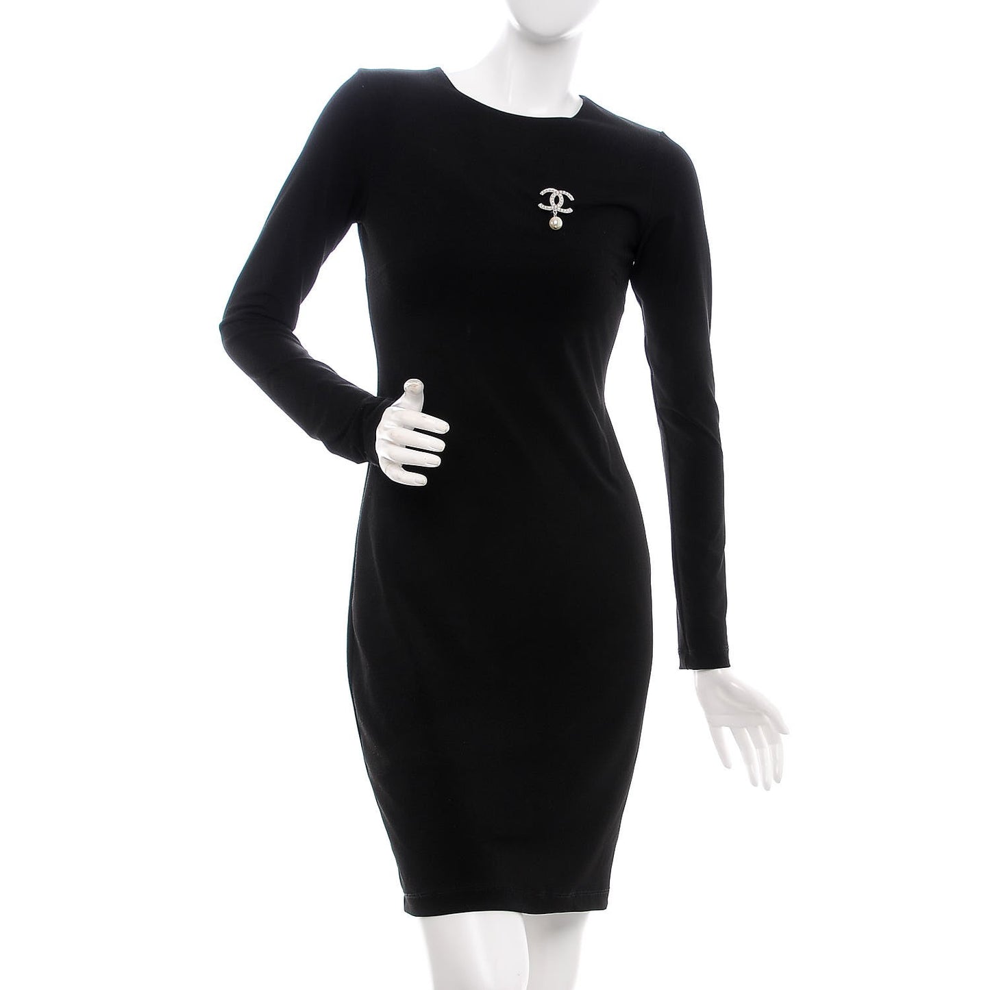 Pearl CC Drop Brooch Silver