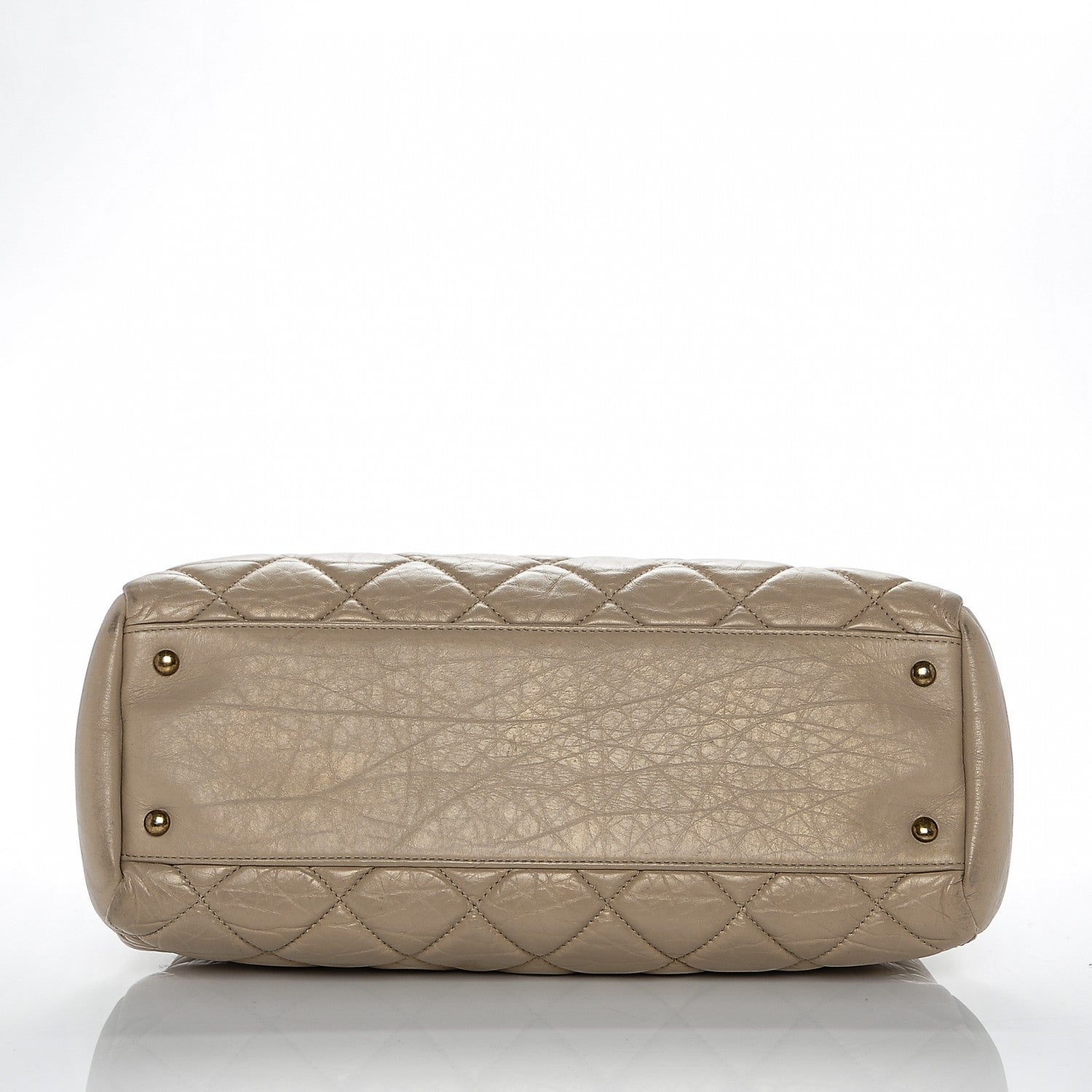 Chanel Aged Calfskin Large Just Mademoiselle Bowling Bag Beige 6 of 9