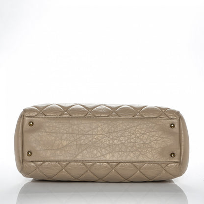 Chanel Aged Calfskin Large Just Mademoiselle Bowling Bag Beige 6 of 9