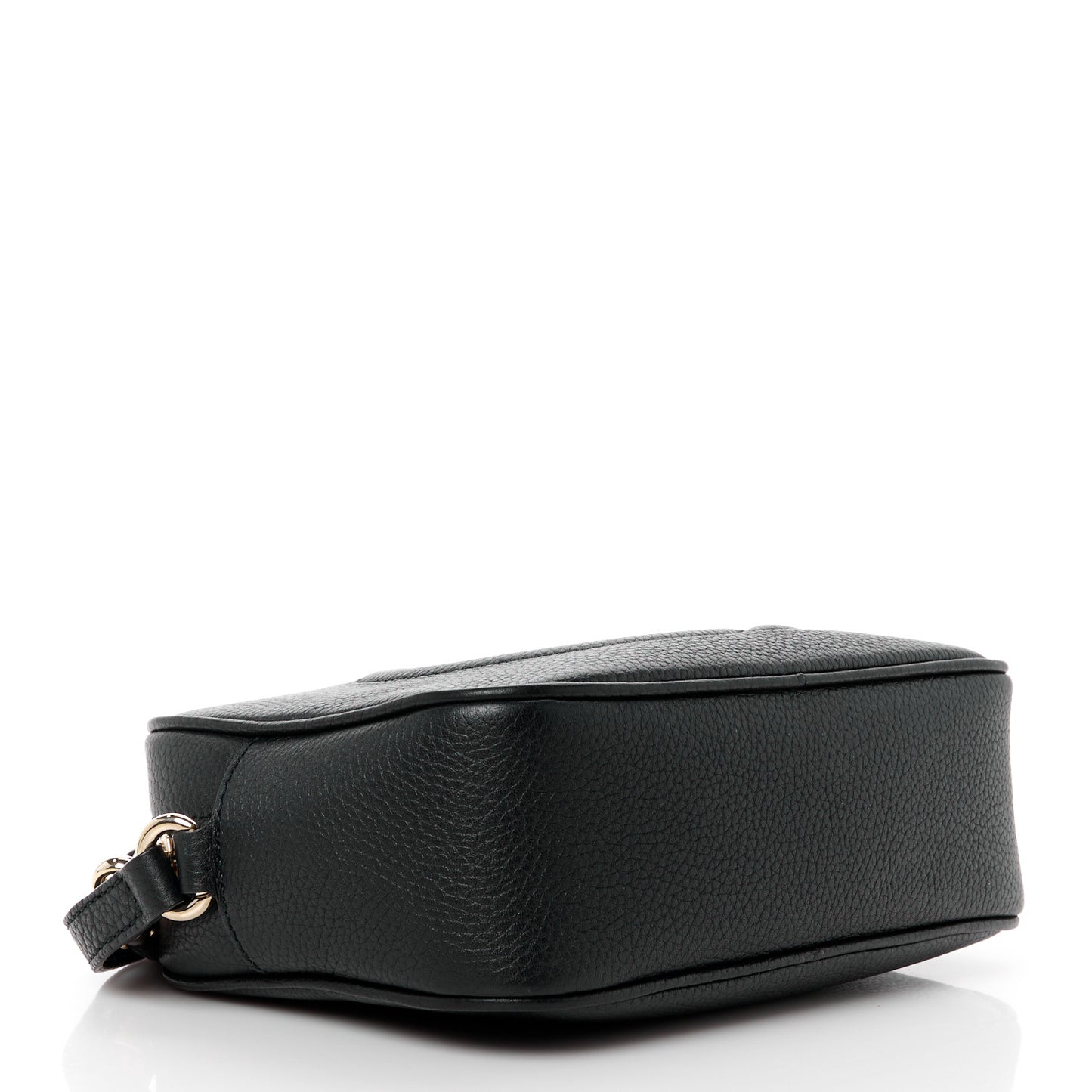 Pebbled Calfskin Small Soho Disco Bag Black