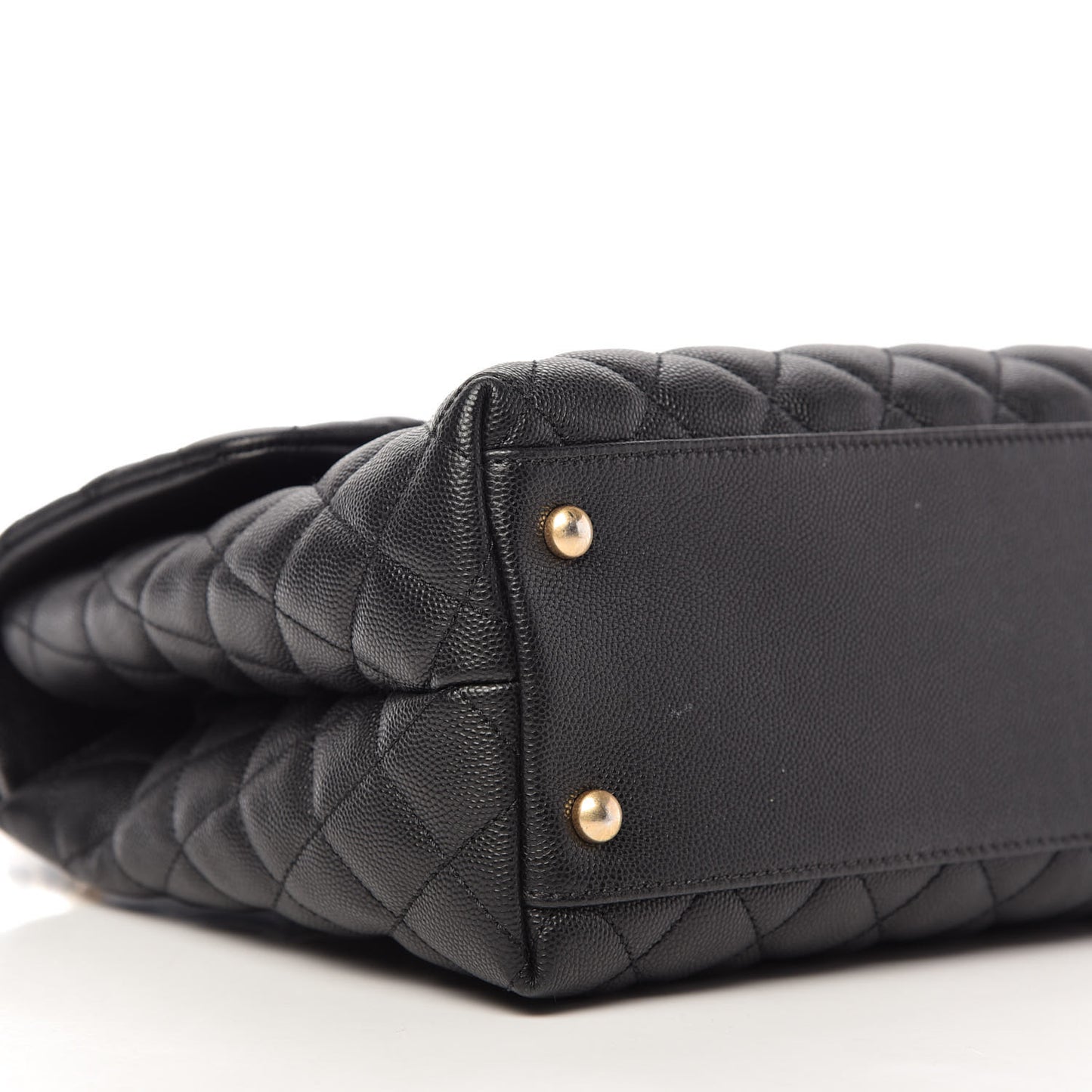 Caviar Lizard Quilted Medium Coco Handle Flap Black
