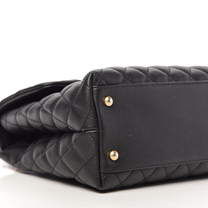 Chanel Caviar Lizard Quilted Medium Coco Handle Flap Black 6 of 9