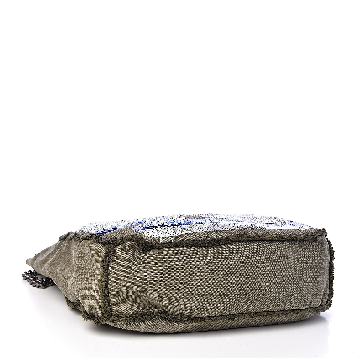 Chanel Canvas Sequins Cubano Trip Hobo Khaki 4 of 12