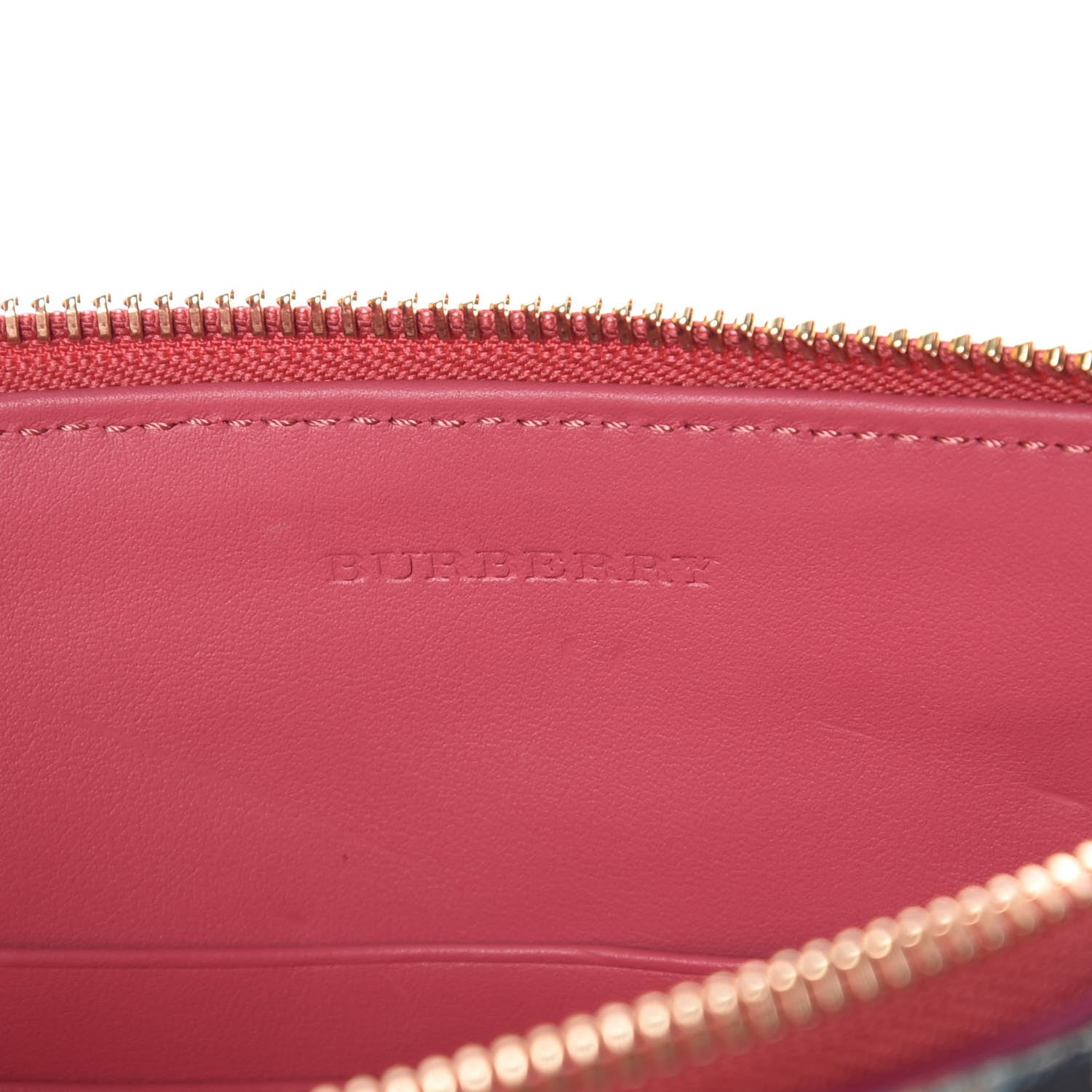 Burberry Haymarket Check Floral Print Peyton Wristlet Plum Pink Pewter Blue 6 of 8