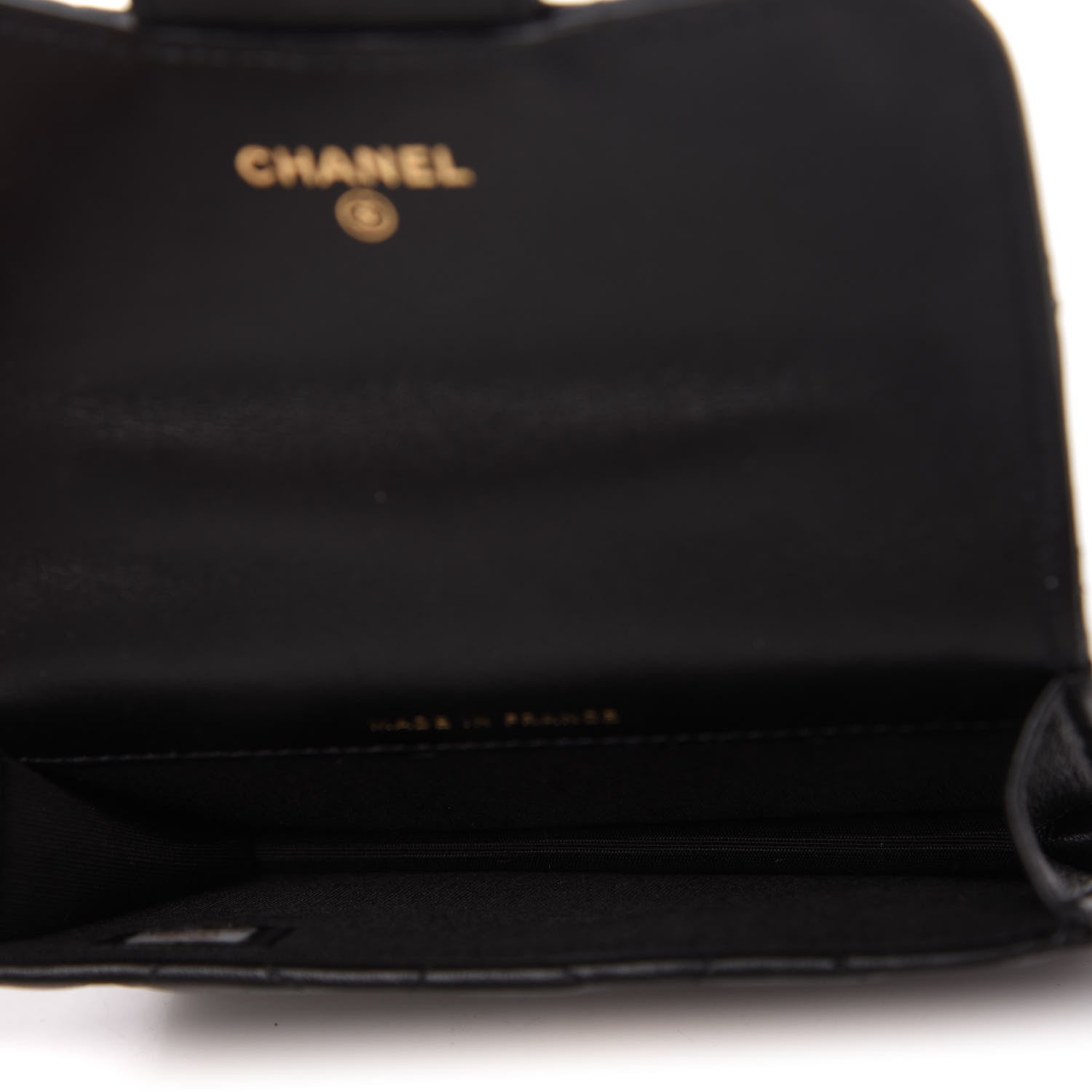 Chanel Lambskin Quilted Top Handle Flap Coin Purse With Chain Black 5 of 11