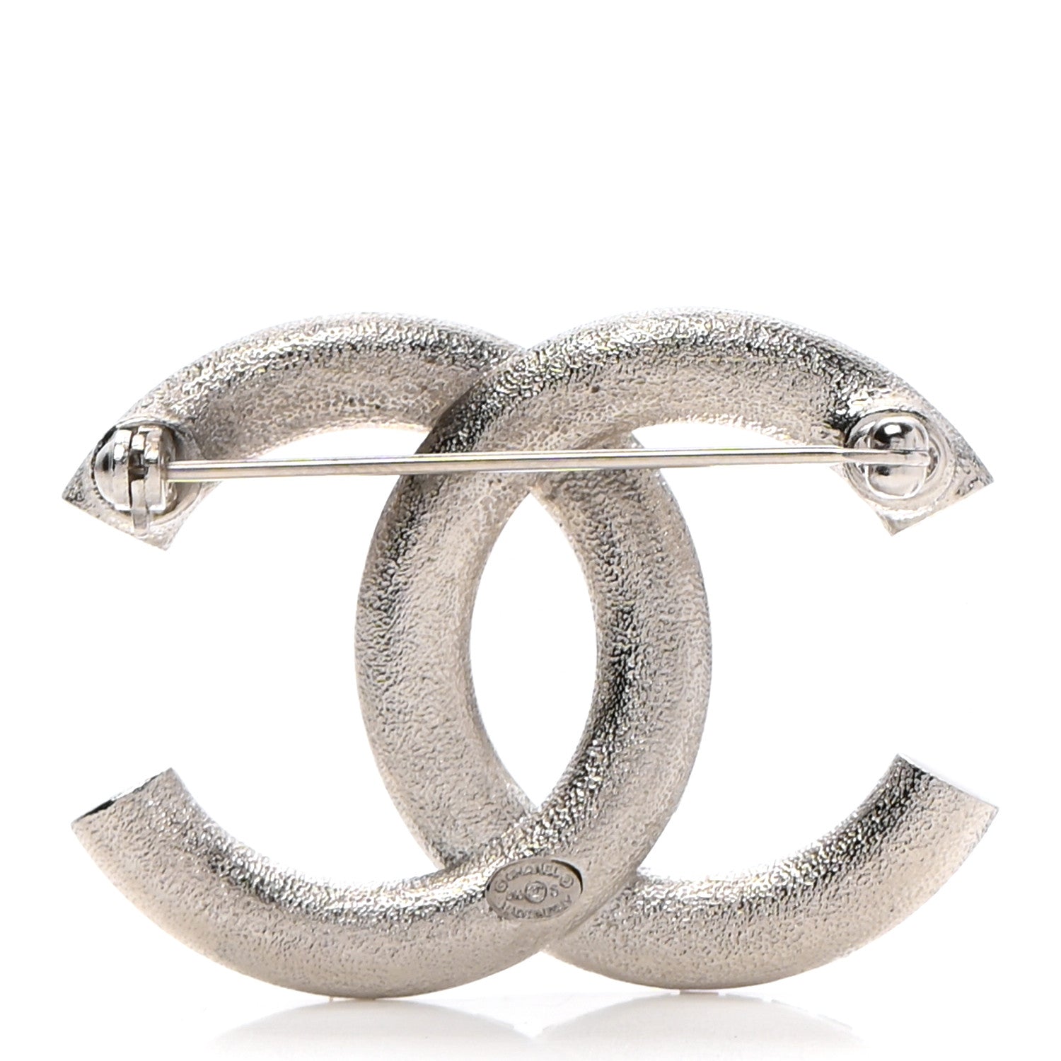 Chanel Baguette Crystal CC Brooch Silver 3 of 5