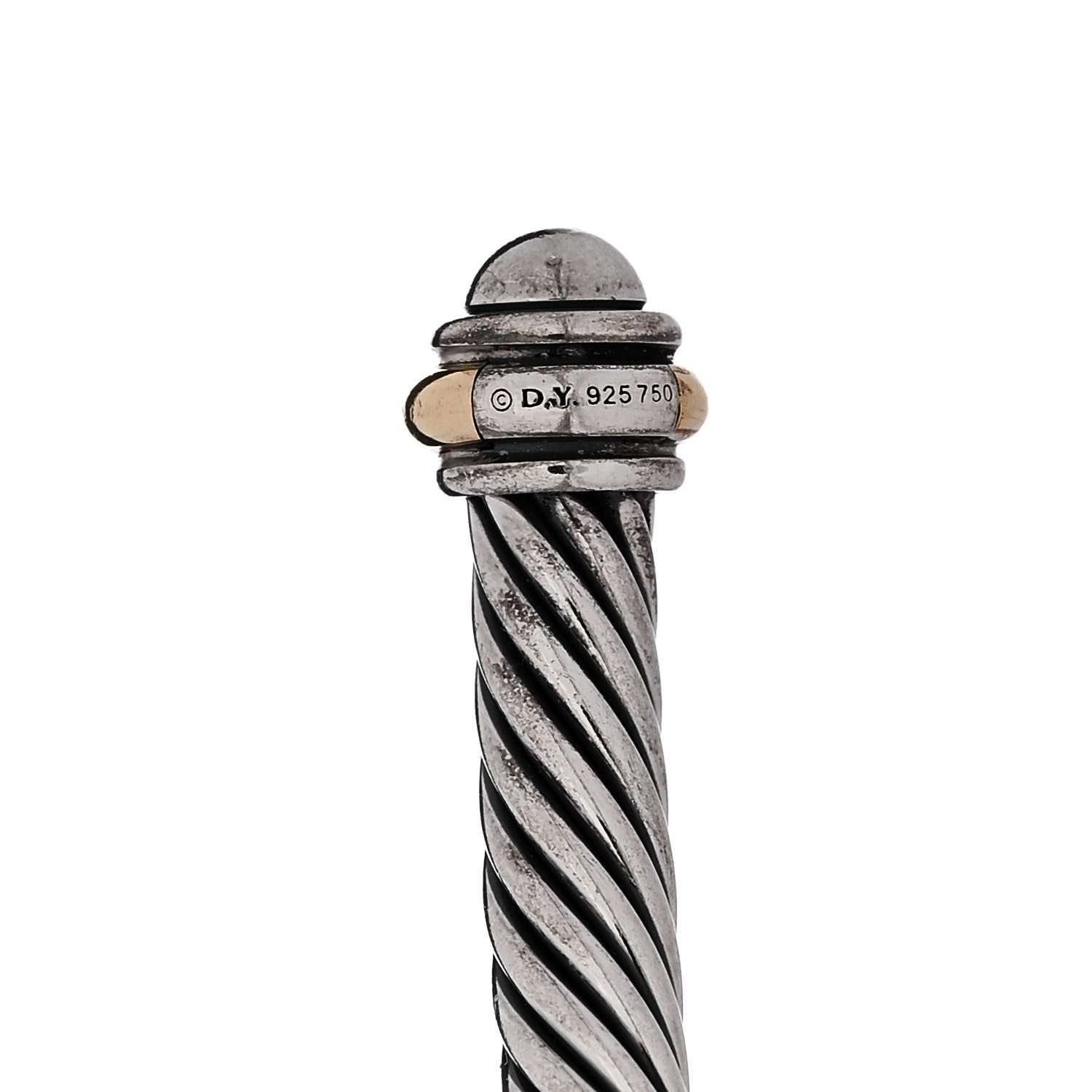 David Yurman DAVID YURMAN Sterling Silver 18K Yellow Gold 4mm Cable Classics Bracelet 3 of 4