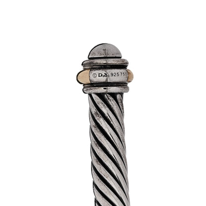 David Yurman DAVID YURMAN Sterling Silver 18K Yellow Gold 4mm Cable Classics Bracelet 3 of 4