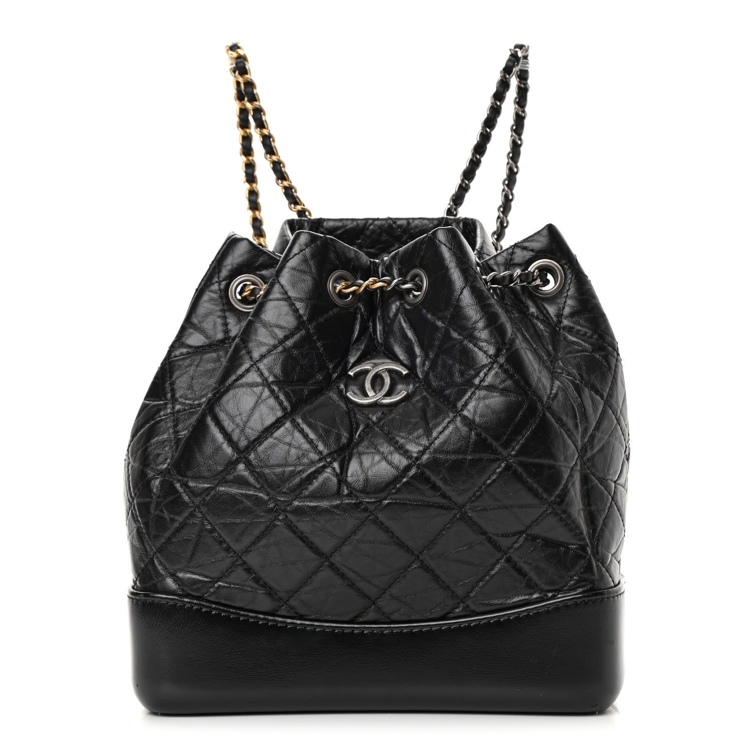 Chanel Aged Calfskin Quilted Small Gabrielle Backpack Black 1 of 12