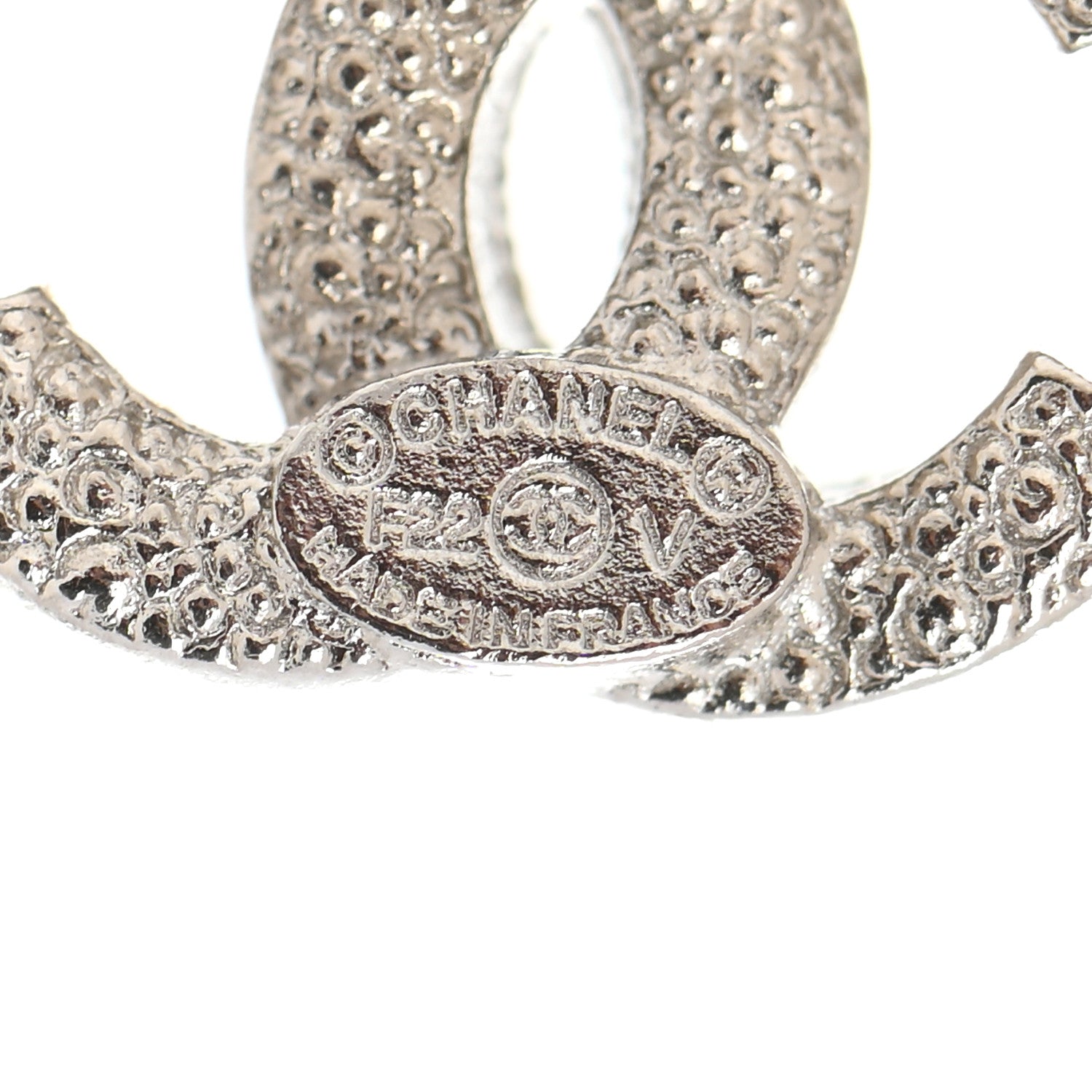 Chanel Crystal CC Earrings Silver 4 of 5