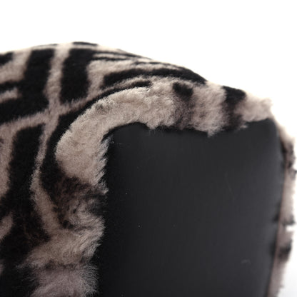 Fendi Shearling F is Fendi Macro FF 1974 Diagonal Mini Mon Tresor Bucket Bag Dove Black 13 of 18