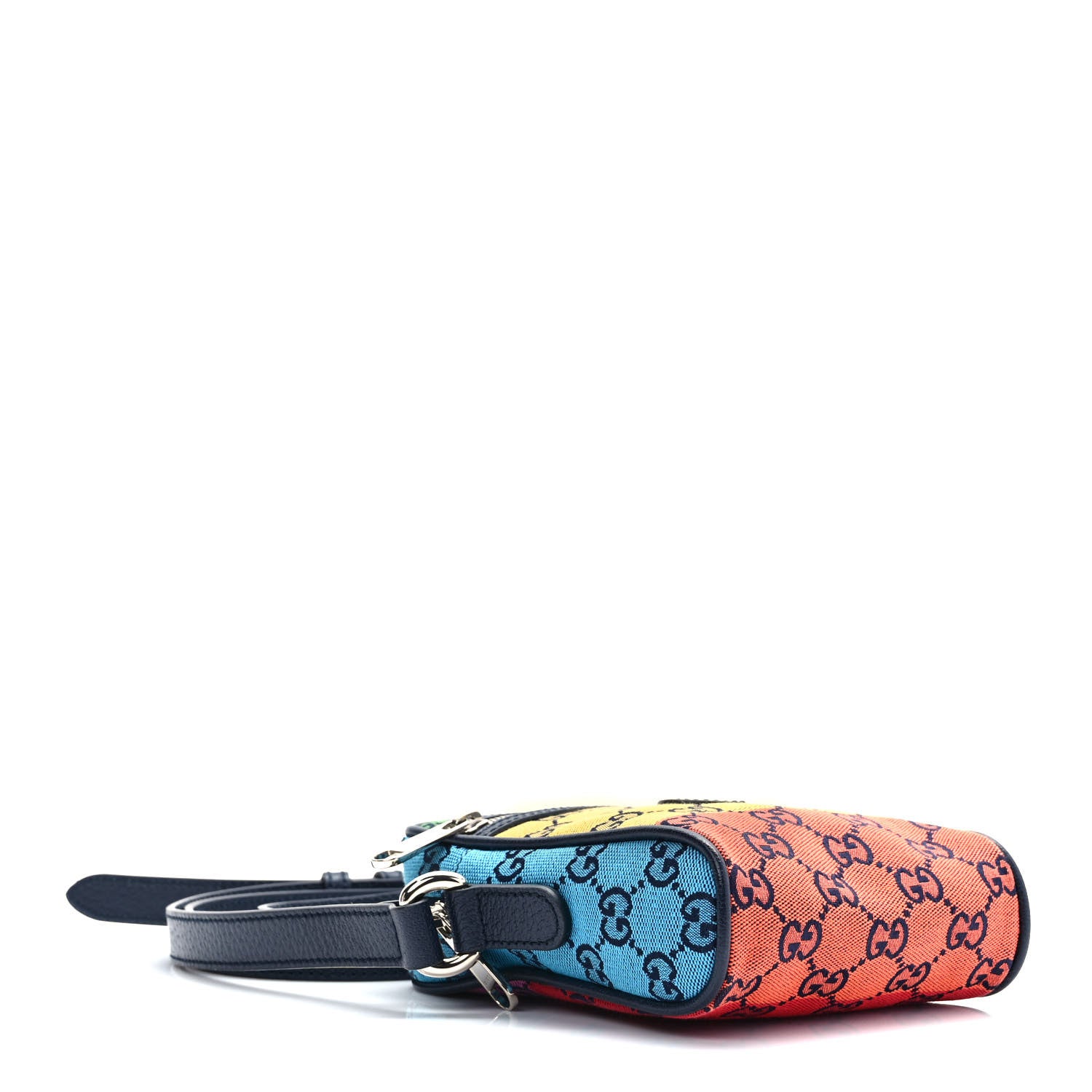 Gucci Monogram Multicolor Mini Retro Interlocking G Messenger Blue Rainbow Light Blue 4 of 9
