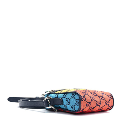 Gucci Monogram Multicolor Mini Retro Interlocking G Messenger Blue Rainbow Light Blue 4 of 9
