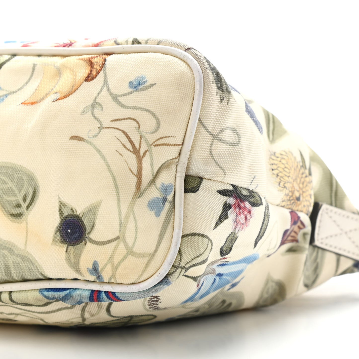 Canvas Flora Knight Small Zippered Tote White