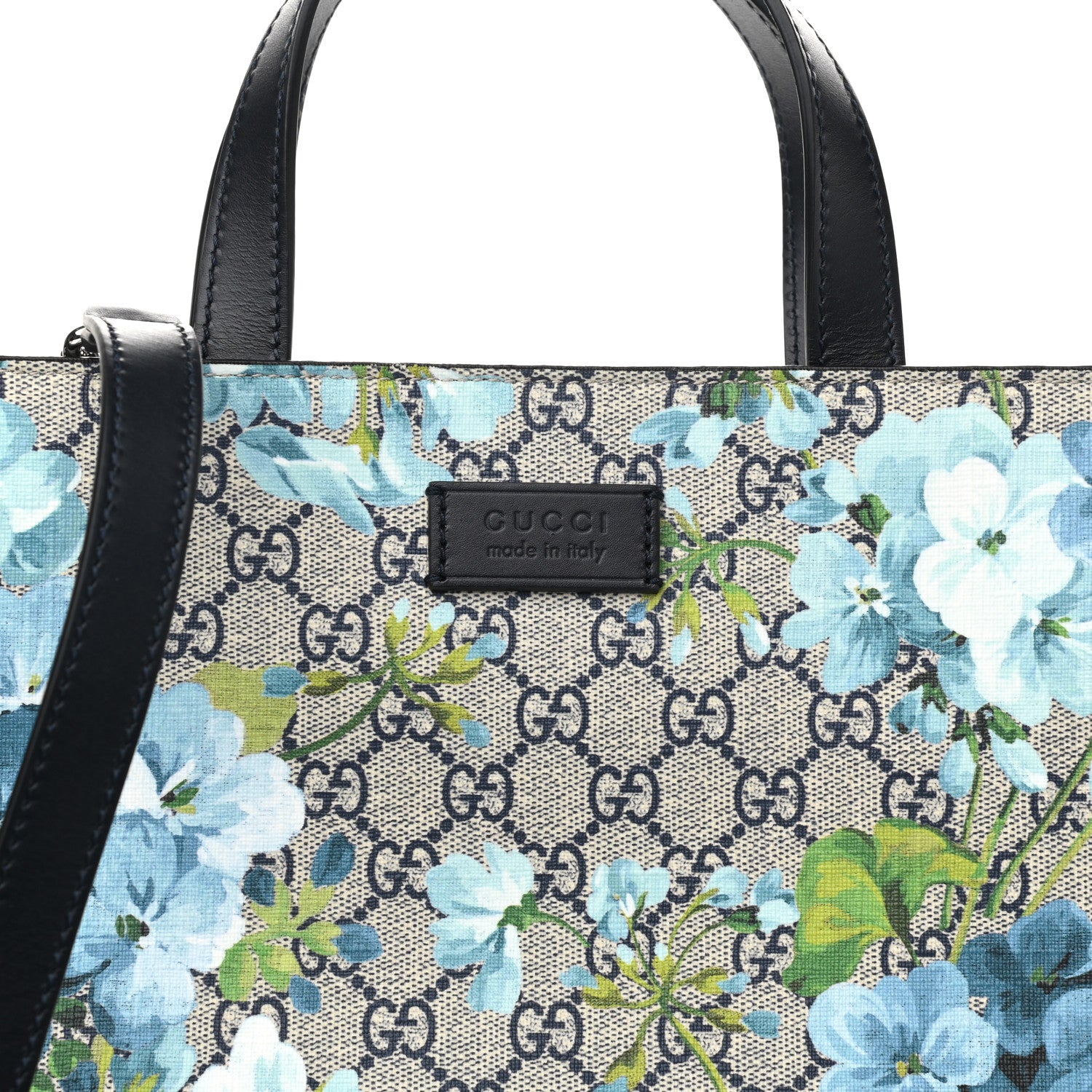 Gucci Soft GG Supreme Monogram Blooms Vertical Tote Blue 8 of 10