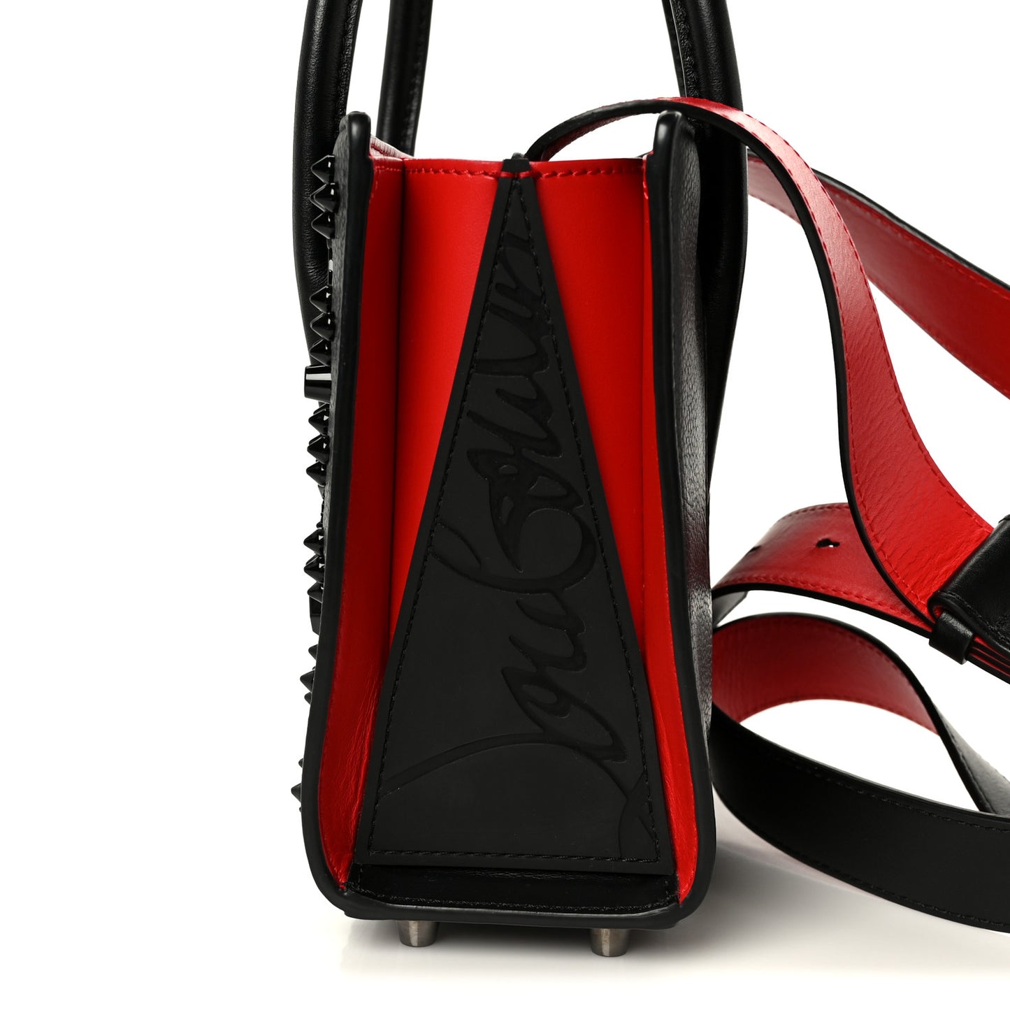 Calfskin Spikes Loubinthesky Mini Paloma Black
