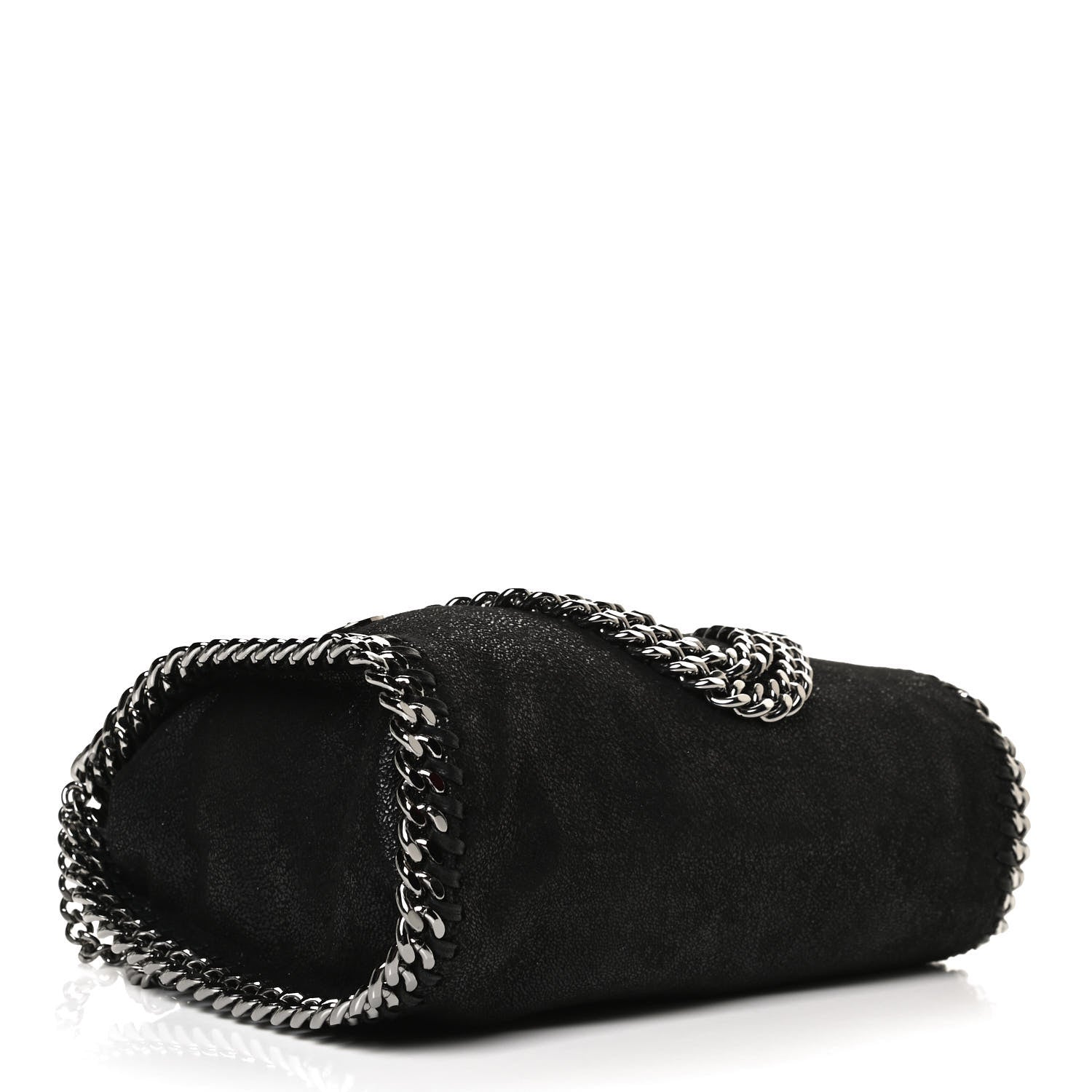 Stella McCartney Shaggy Deer Mini Falabella Fold Over Tote Black 3 of 10