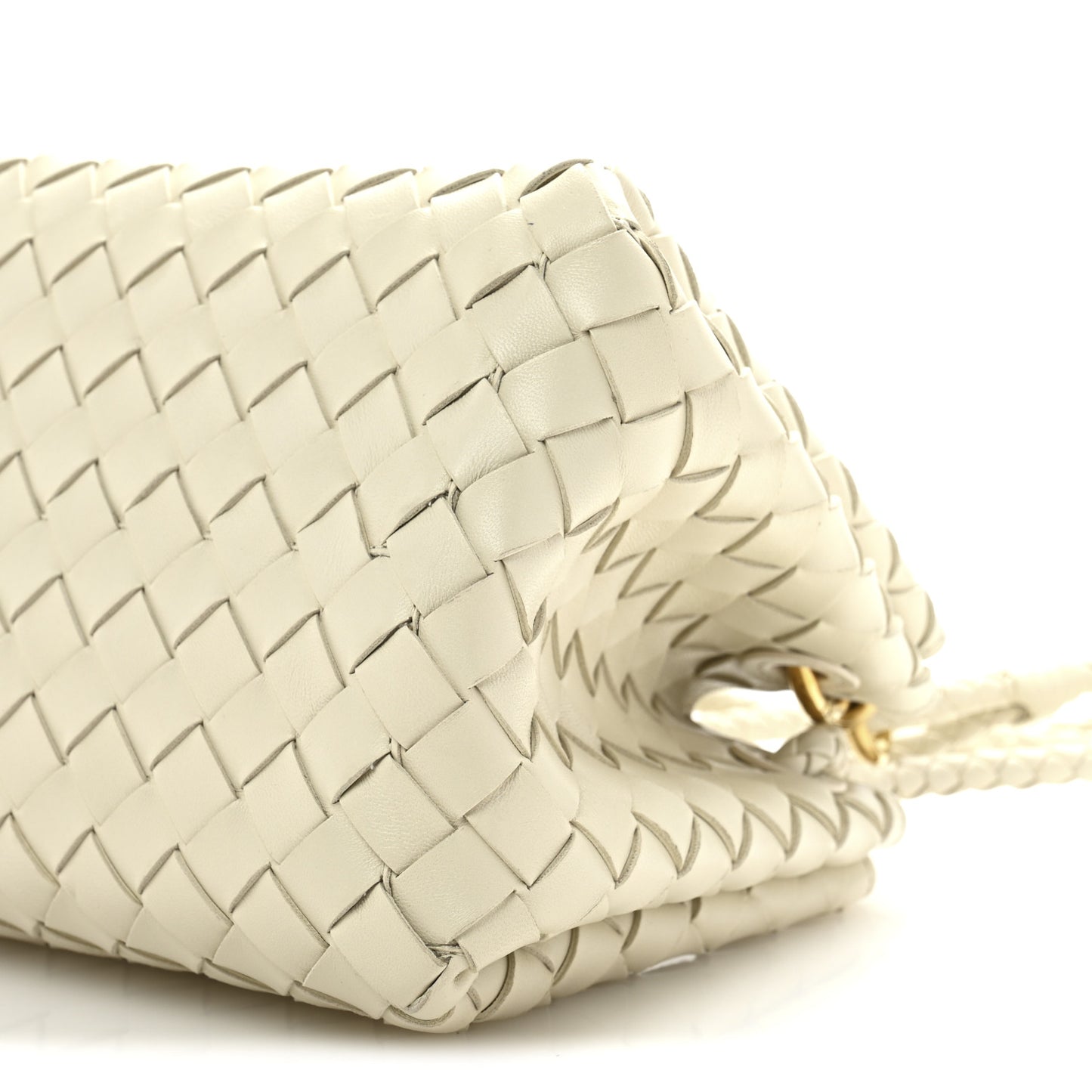 Nappa Intrecciato Small Parachute Shoulder Bag Sea Salt