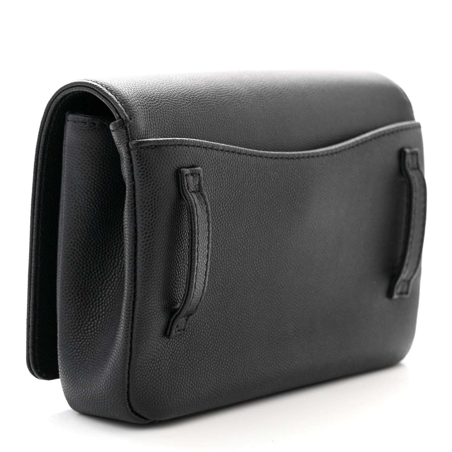 Grained Calfskin Embroidered Captain Gold Belt Bag Black
