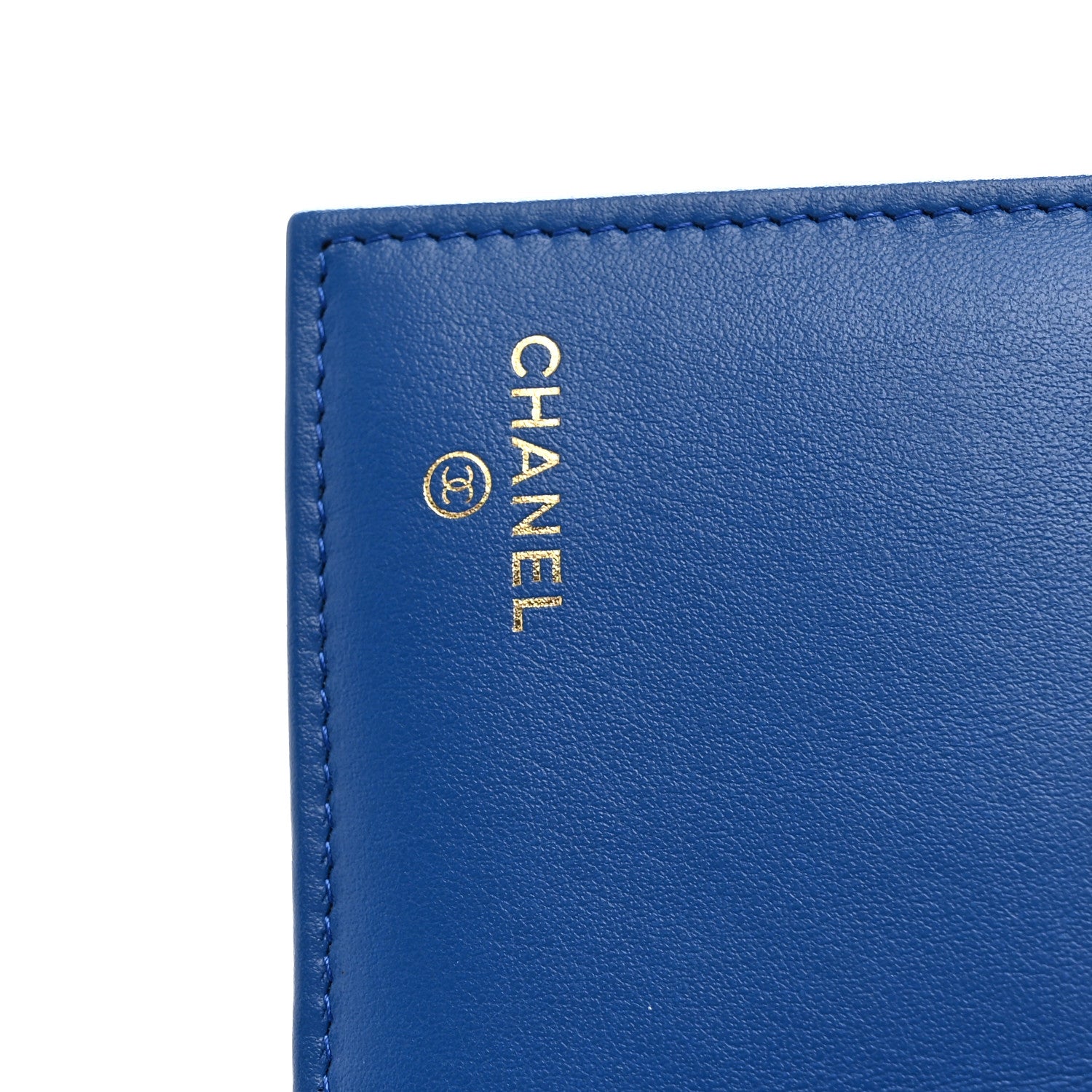 Chanel Caviar Quilted Studded CC Medium Flap Wallet Blue 6 of 9