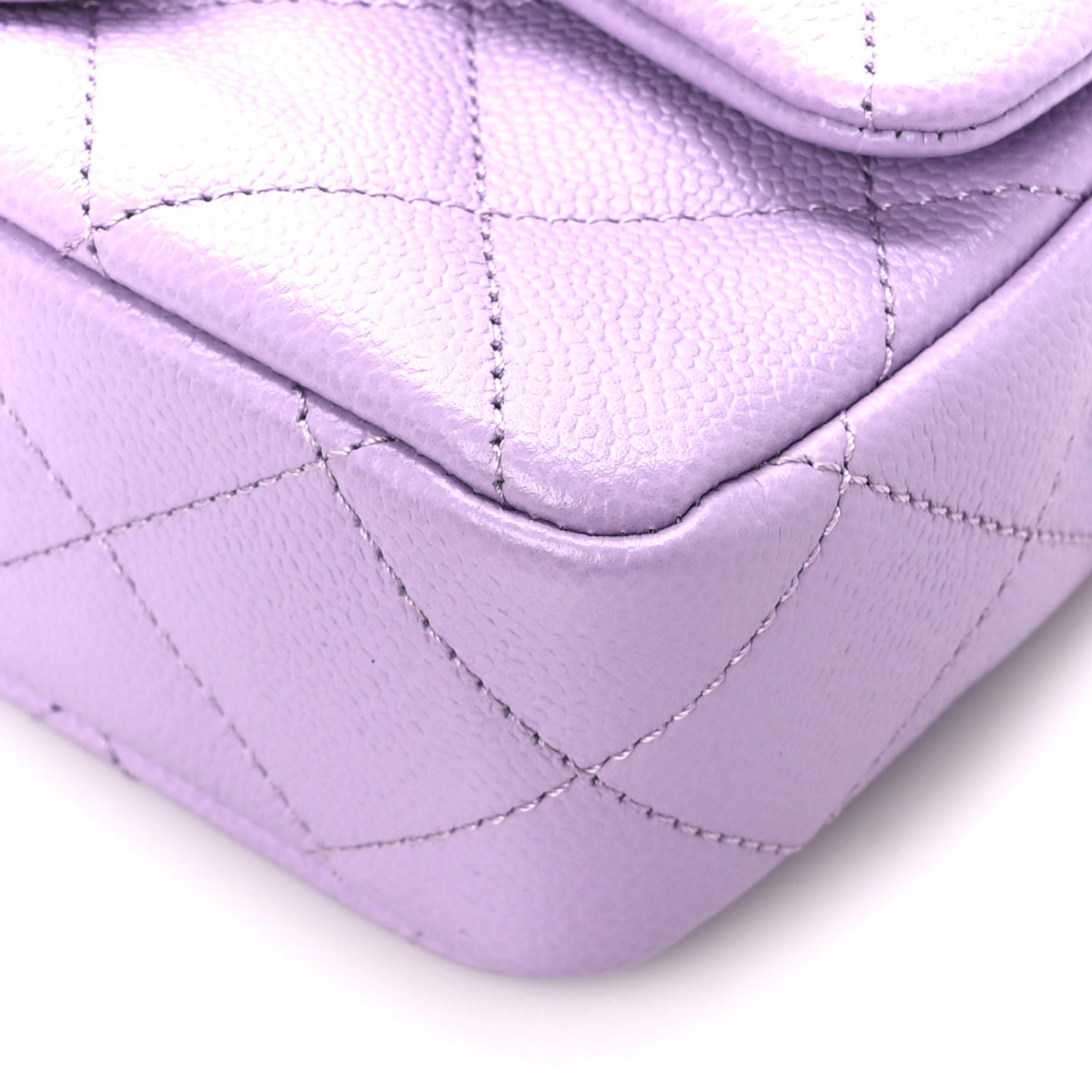 Caviar Quilted Mini Rectangular Sweetheart Flap Lilac