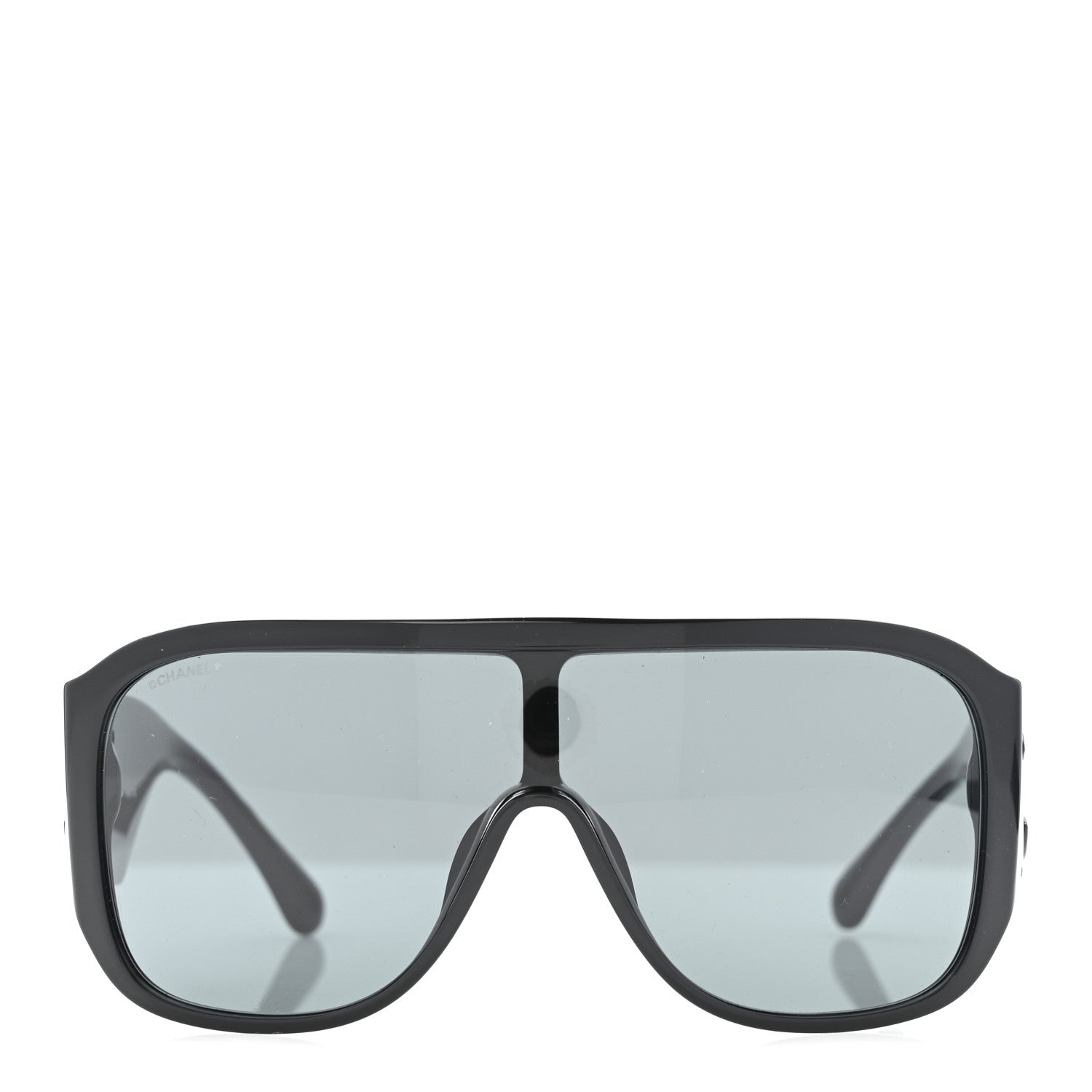 Chanel Acetate Crystal CC Shield Sunglasses 5466-B-A Black 2 of 8