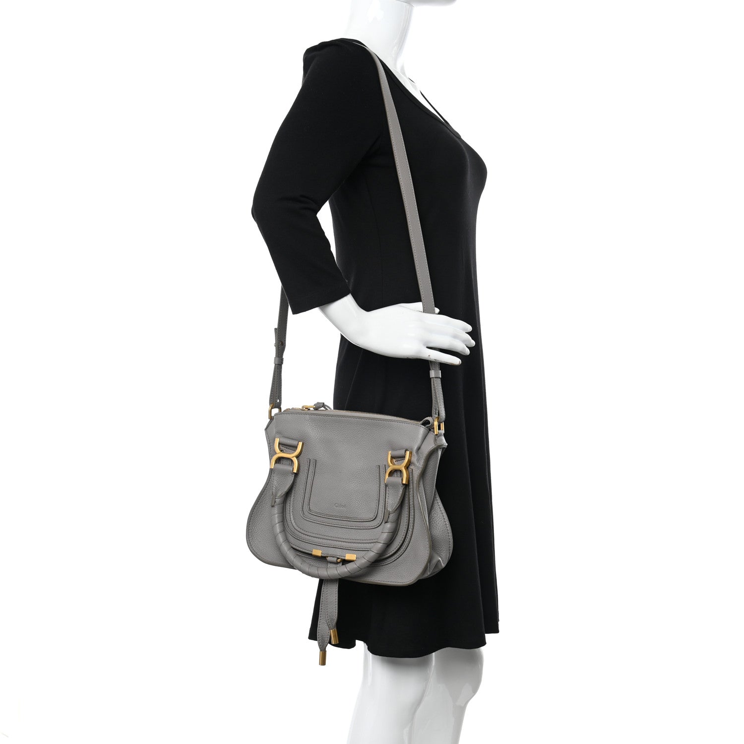 Chloe Calfskin Small Marcie Satchel Cashmere Grey 2 of 9