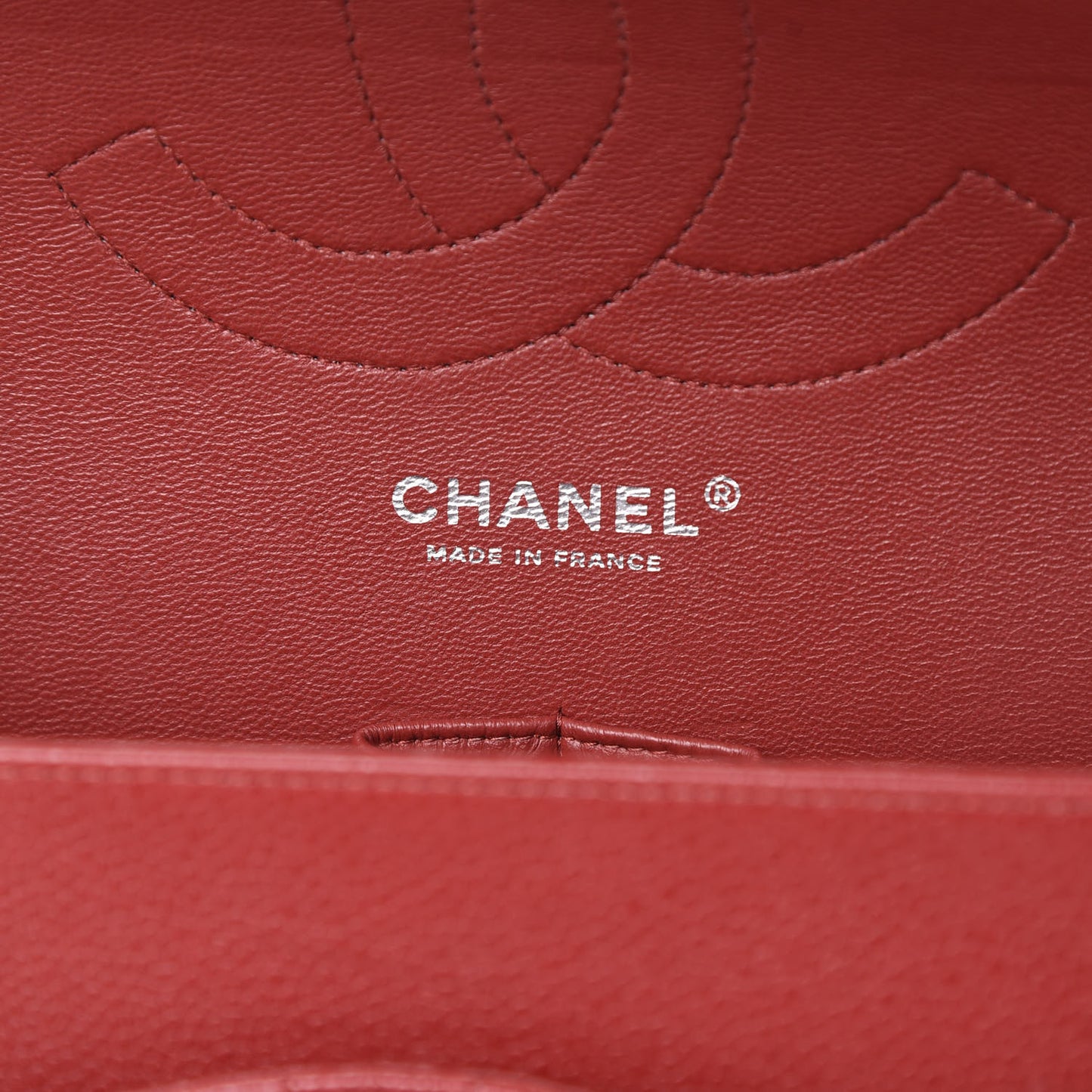 Caviar Quilted Jumbo Double Flap Red