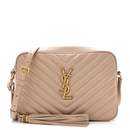 Saint Laurent Calfskin Matelasse Monogram Lou Camera Bag Dark Beige 1 of 10