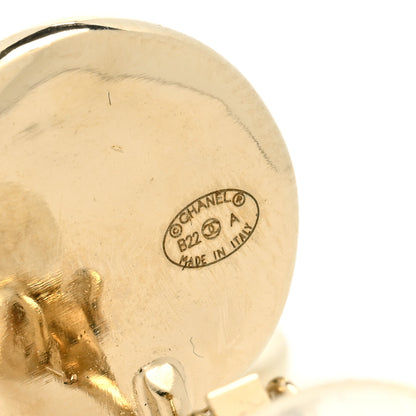 Chanel Pearl Enamel CC Drop Earrings Black 3 of 3