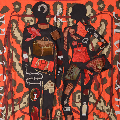 Hermes Silk Monsieur et Madame II Scarf 90 1 of 5