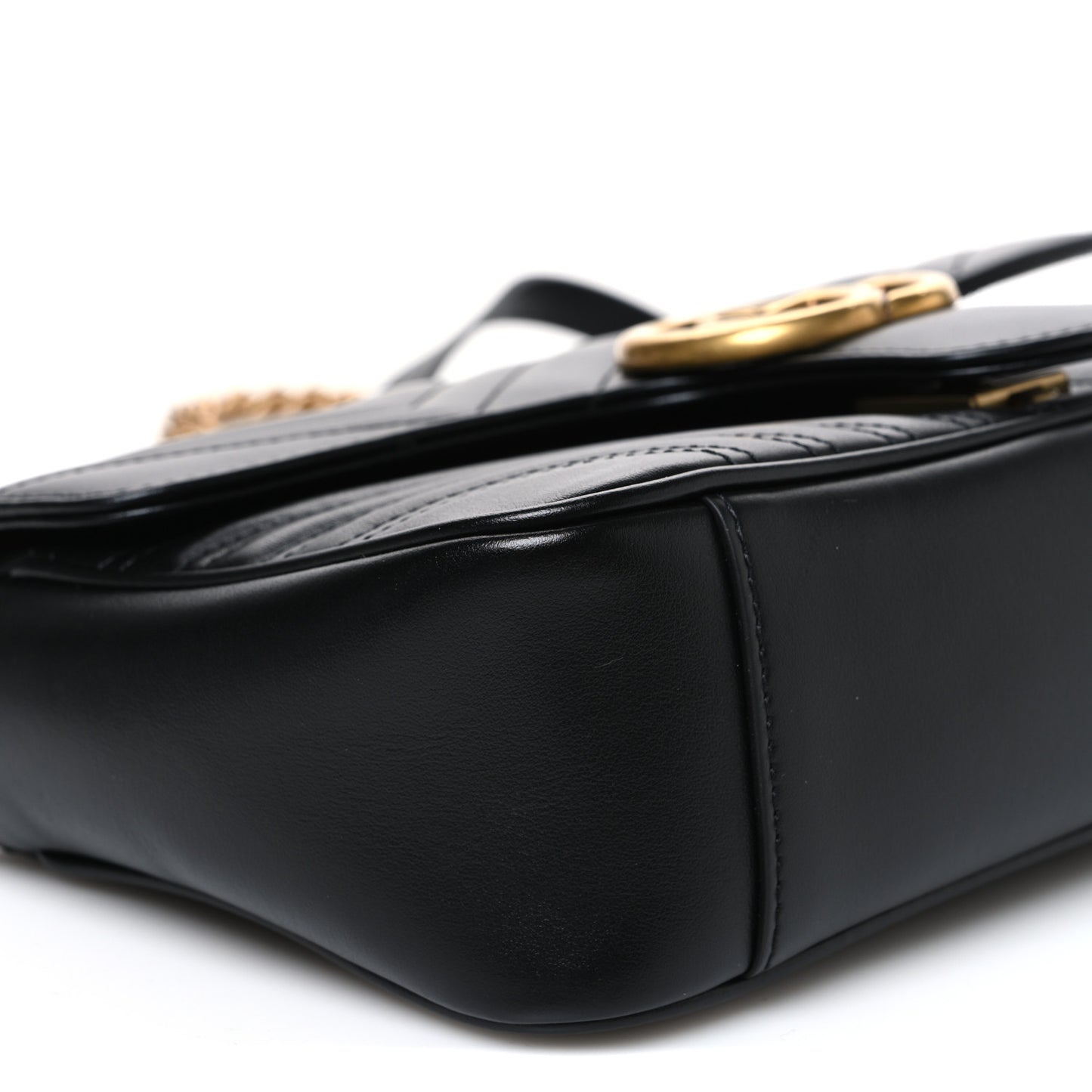 Calfskin Matelasse Small GG Marmont Shoulder Bag Black