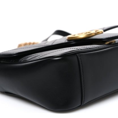 Gucci Calfskin Matelasse Small GG Marmont Shoulder Bag Black 9 of 10