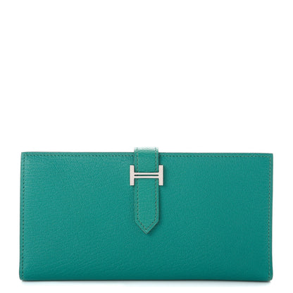 Hermes Chevre Mysore Bearn Wallet Bleu Paon 1 of 8